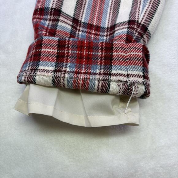 J.CREW Tapered-Leg Wool Pants Tartan Plaid White/Red Womens Size 2T TALL - Picture 11 of 16